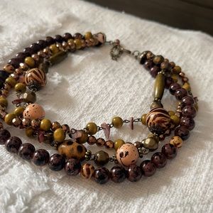 Beautiful brown statement necklace